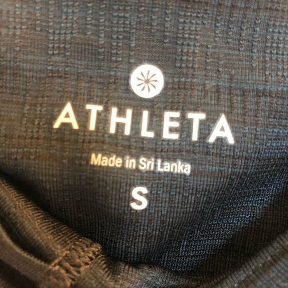 Dark green striped Athleta leggings - Picture 4 of 4